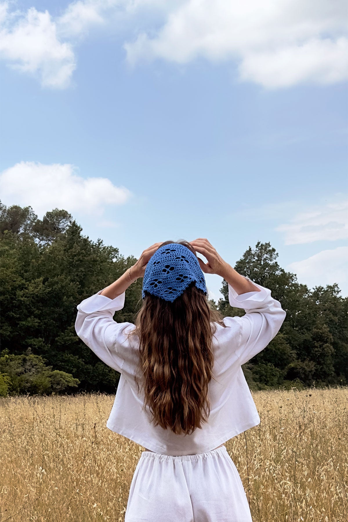 Crochet Bandana Aenna - blue